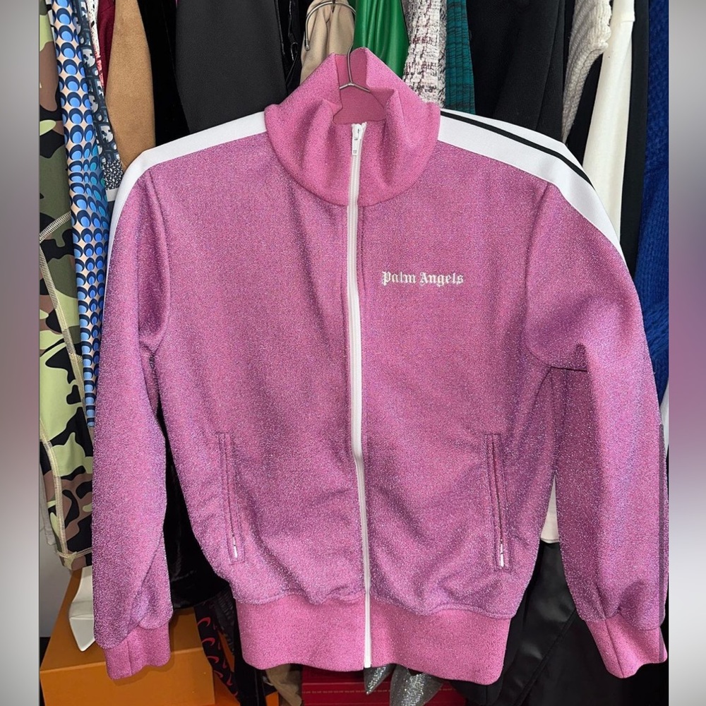 PALM ANGELS Pink Polyester Track
Jacket SIZE XS